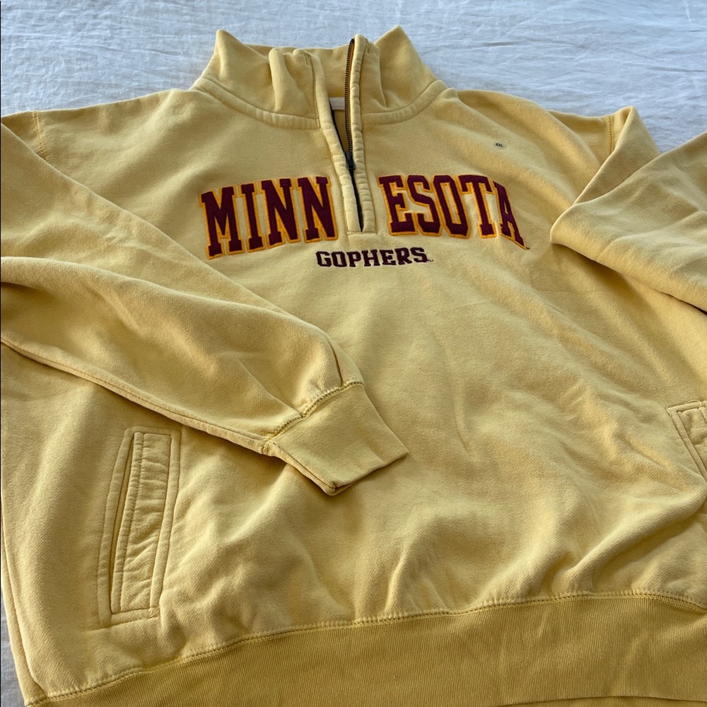 MV Sport Yellow Minnesota Gophers Zip Up Sweater